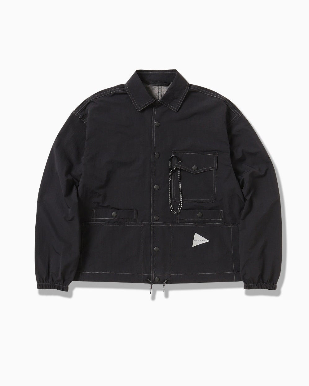 And Wander Unisex Crinkled Nylon Shirt Jacket
