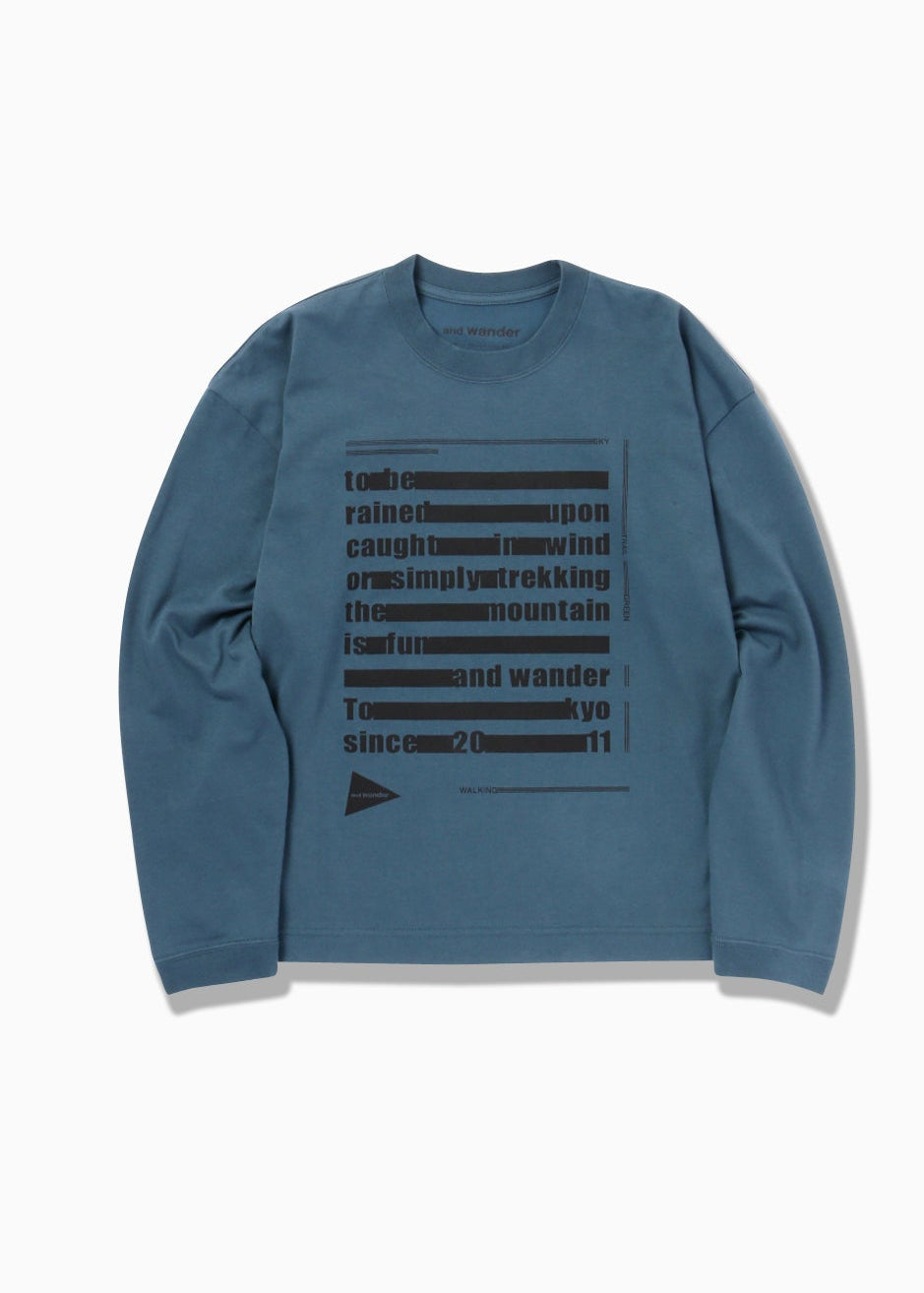And Wander Unisex Typography Printed Long-sleeve Shirt