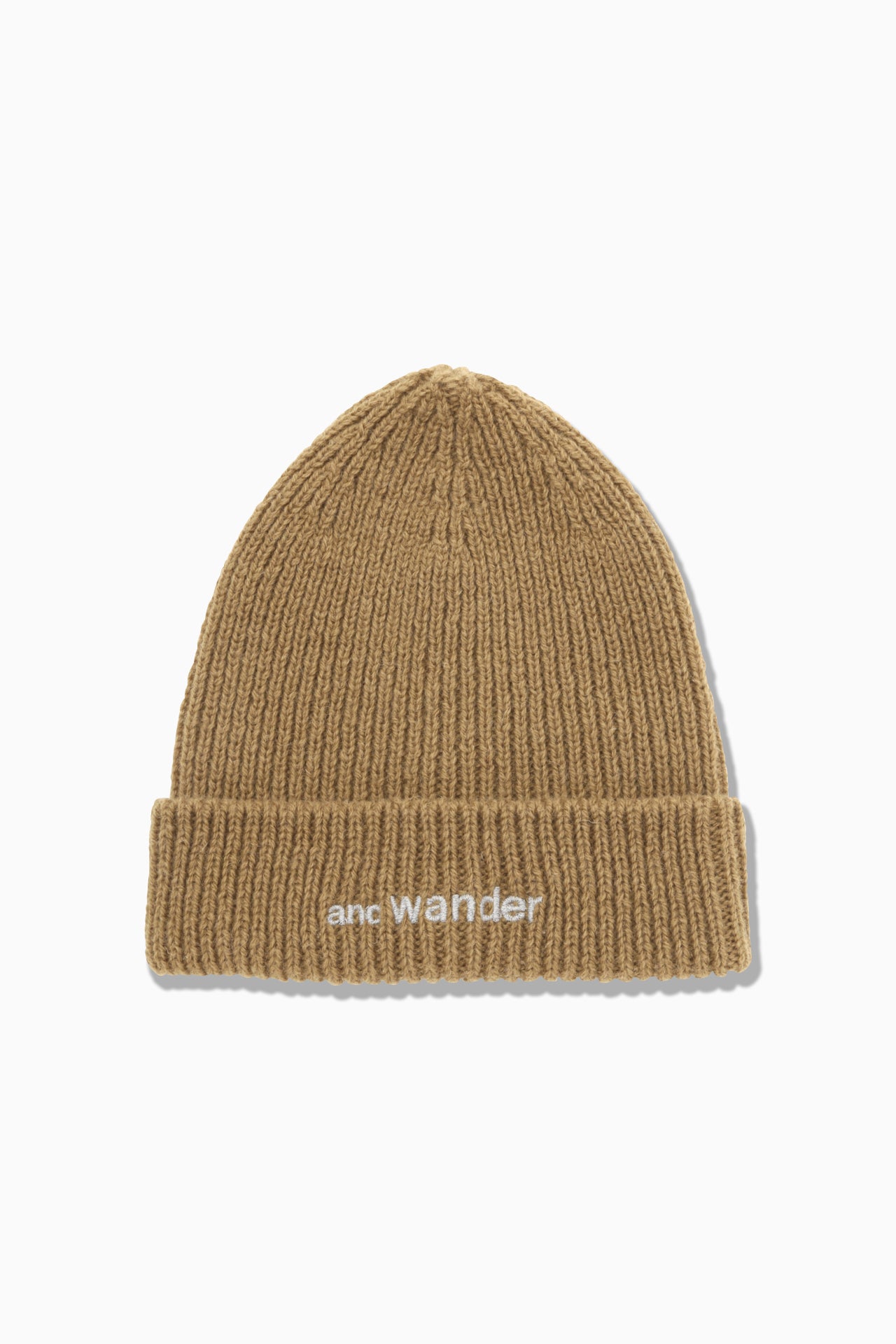 And Wander Unisex Shetland Wool Knit Cap - Beige