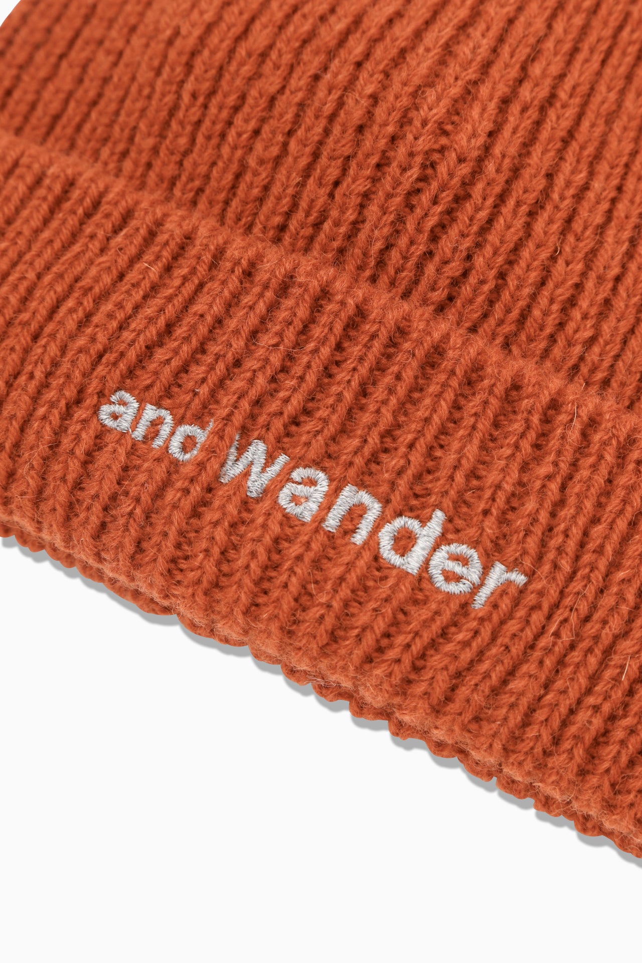 And Wander Unisex Shetland Wool Knit Cap - Orange