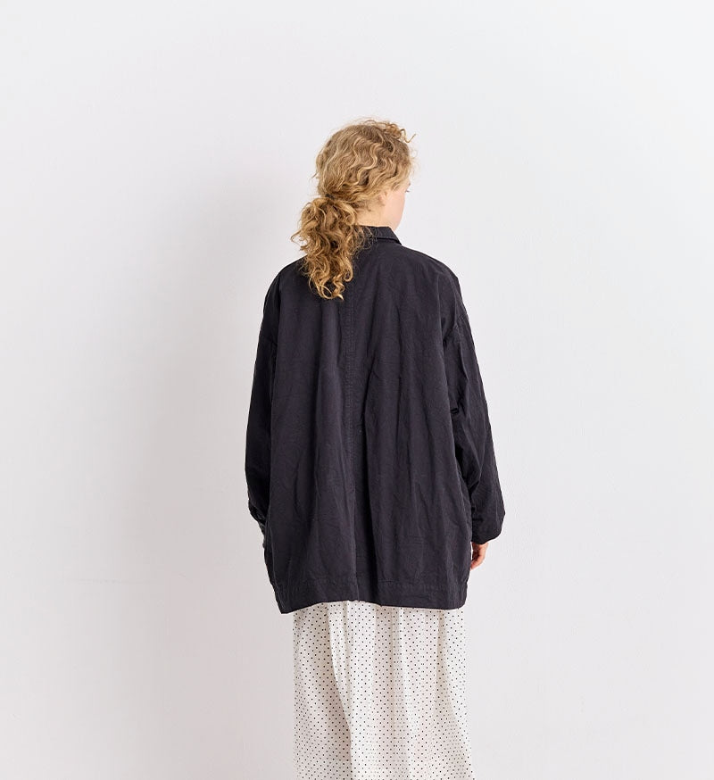 Veritecoeur Garment Dye Short Coat - Black