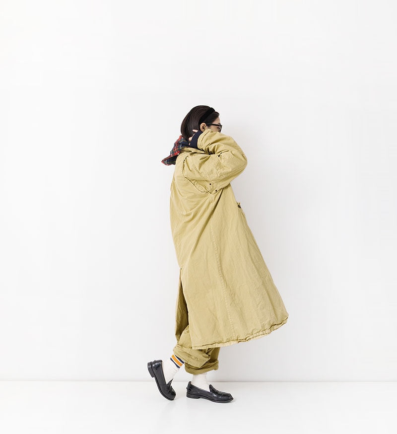 Veritecoeur Garment Dye Long Coat - Beige