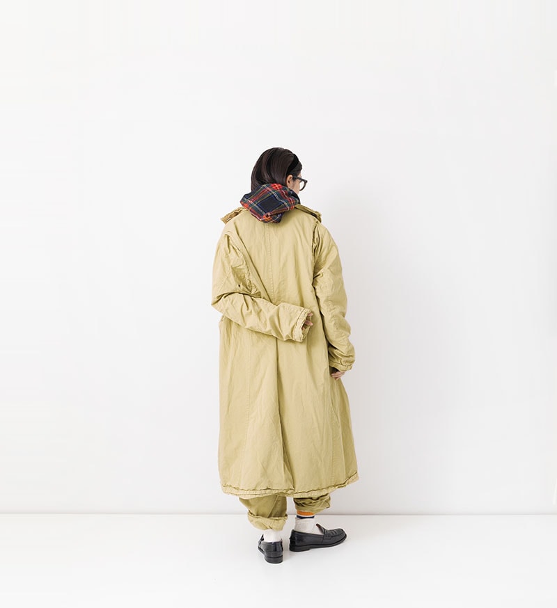 Veritecoeur Garment Dye Long Coat - Beige
