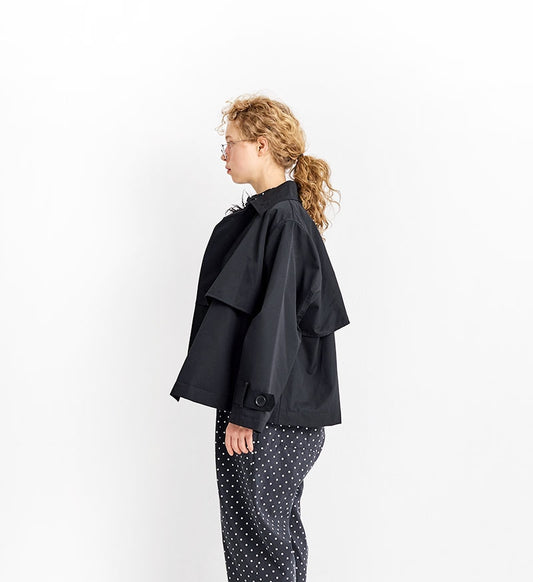 Veritecoeur Short Trench Coat - Black