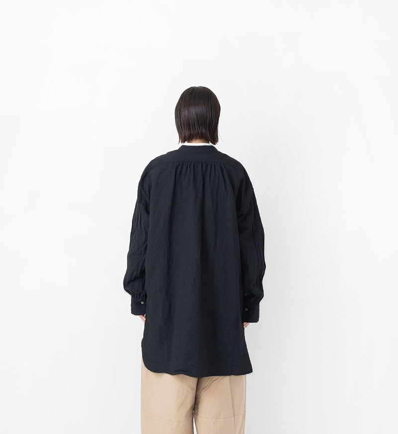 Veritecoeur Wool Linen Yoke Shirt - Navy (One Size Fits All)