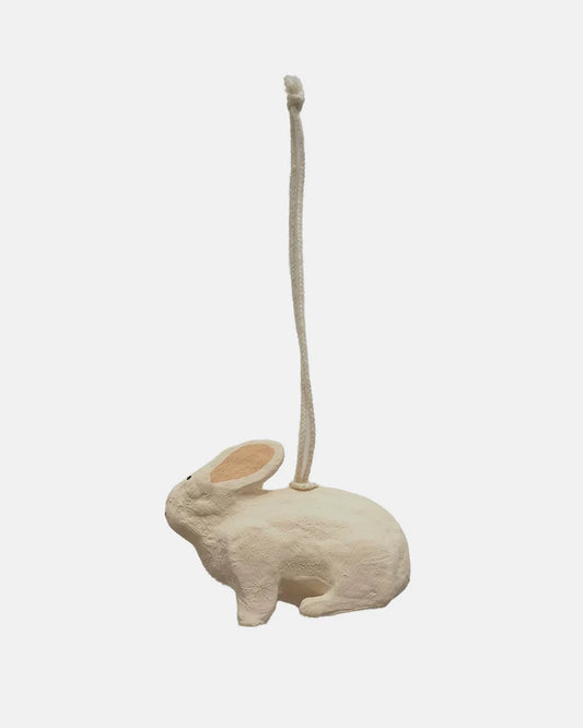 Paper Mache Rabbit Ornament by Fog Linen Work