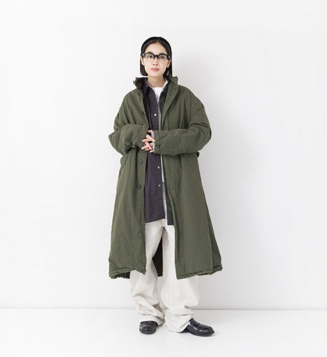Veritecoeur Garment Dye Long Coat - Khaki