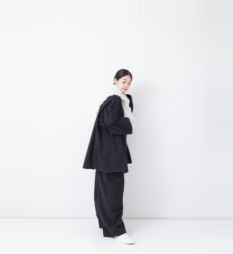 Veritecoeur Garment Dye Short Coat - Black