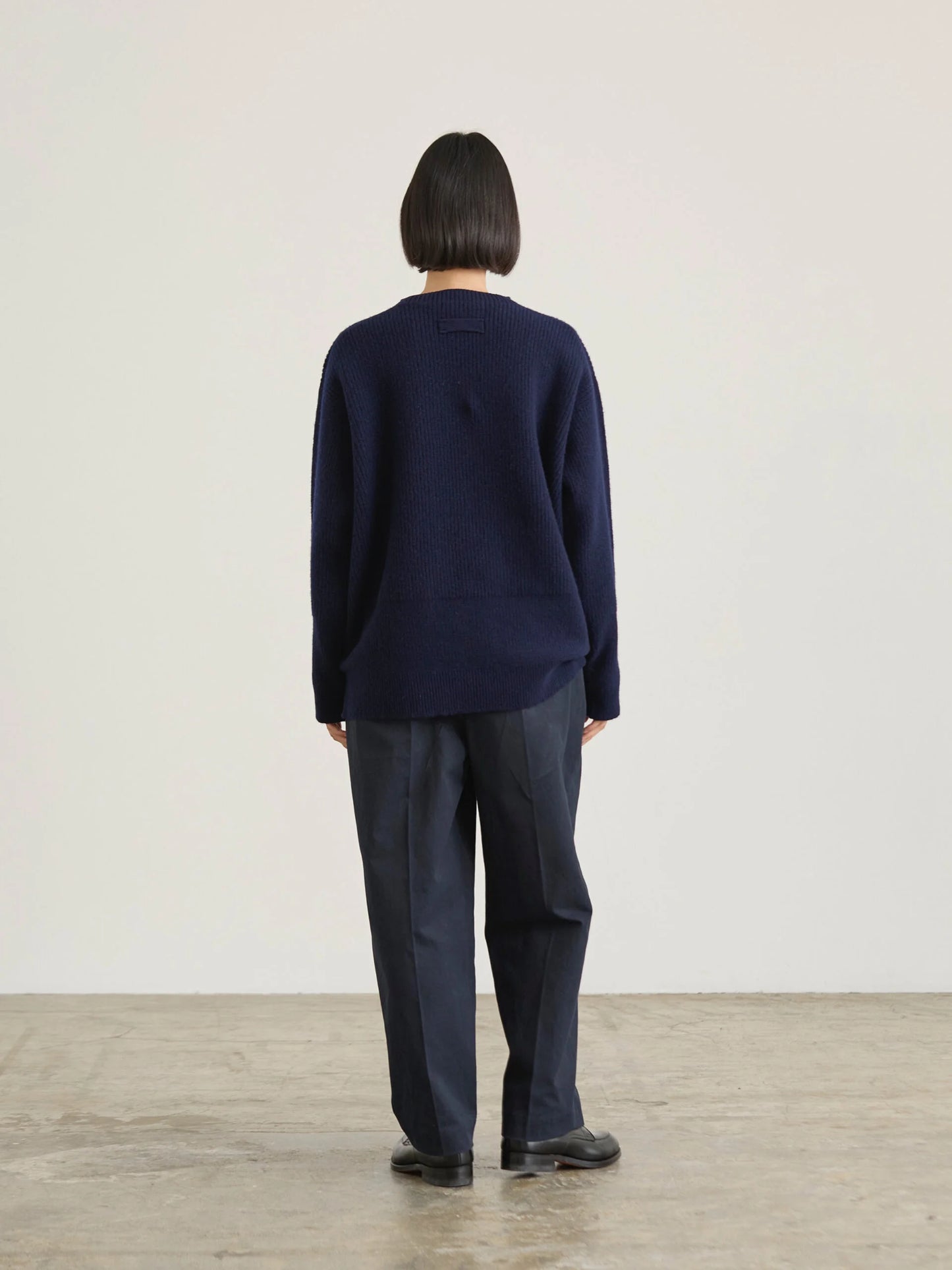 Nicholson & Nicholson Wavy Wool Knitted Sweater - Navy