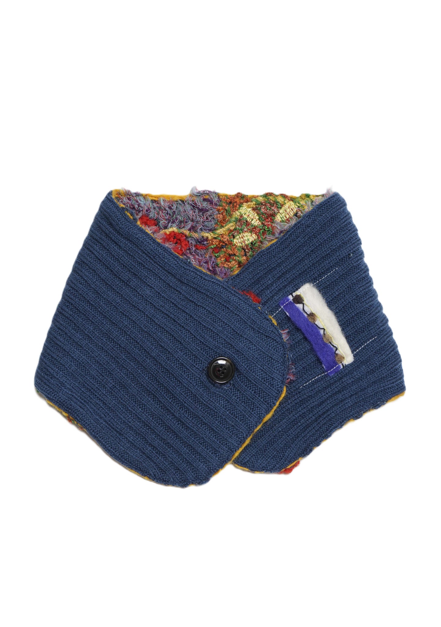 M. & Kyoko Knitted Muffler - Dark Blue (1457)