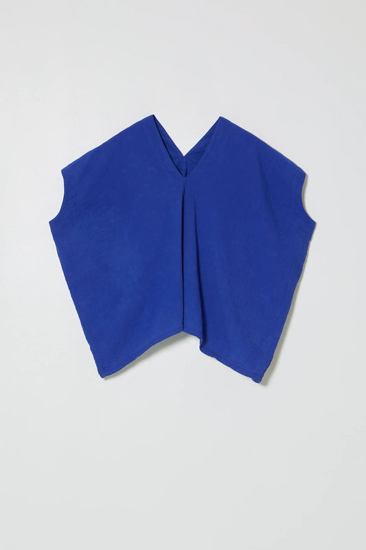 Atelier Delphine Celeste Crinkle Cotton Top - Clematis Blue
