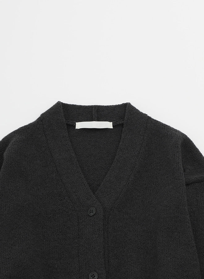 evam eva Wool Lily Cardigan - Stone Gray