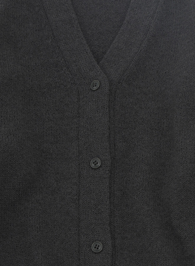 evam eva Wool Lily Cardigan - Stone Gray