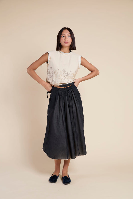 Francesca Marchisio Revcarre Skirt - Butter Herbarium Print