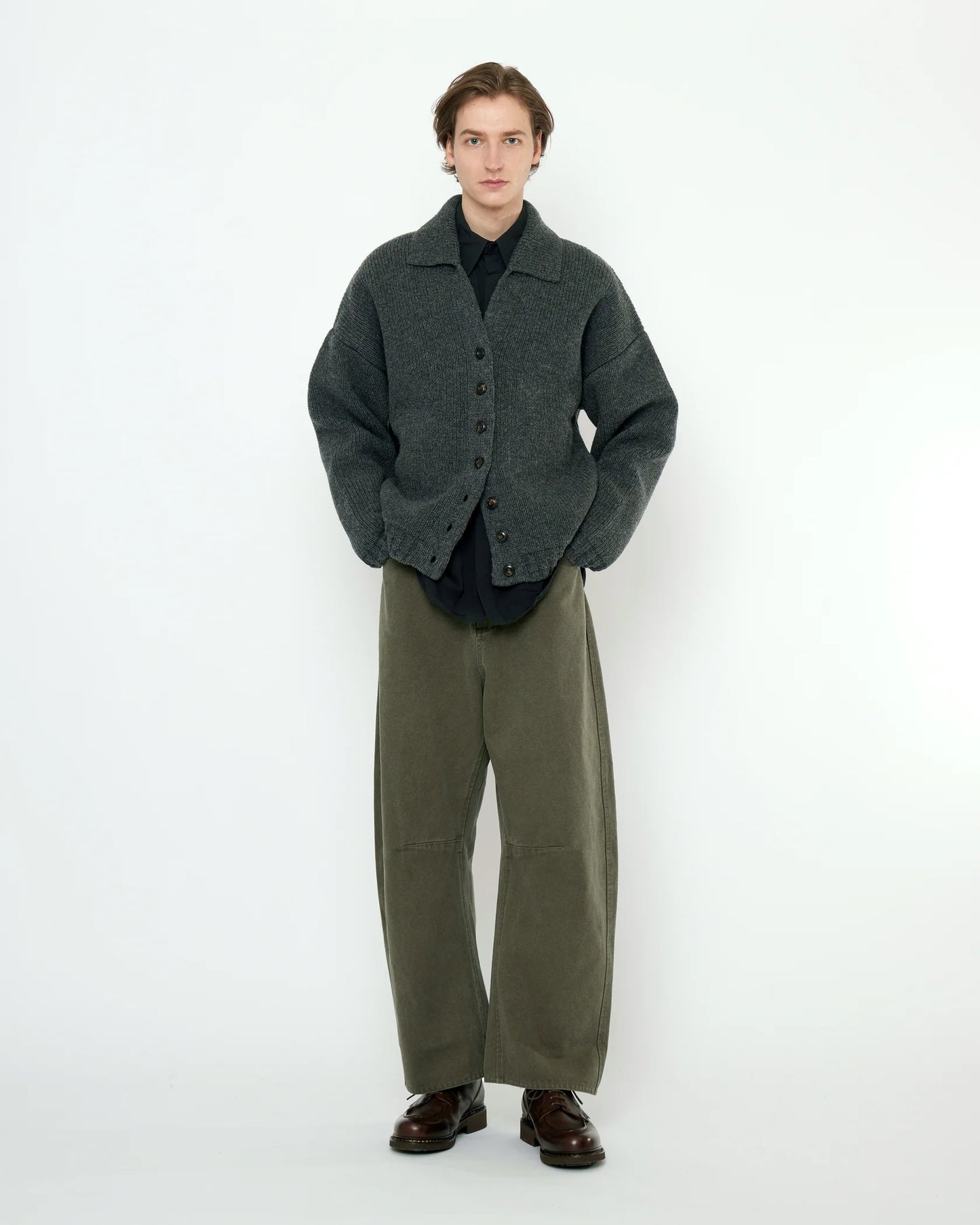 7115 by Szeki Unisex Curve Legged Work Trouser - Washed Olive