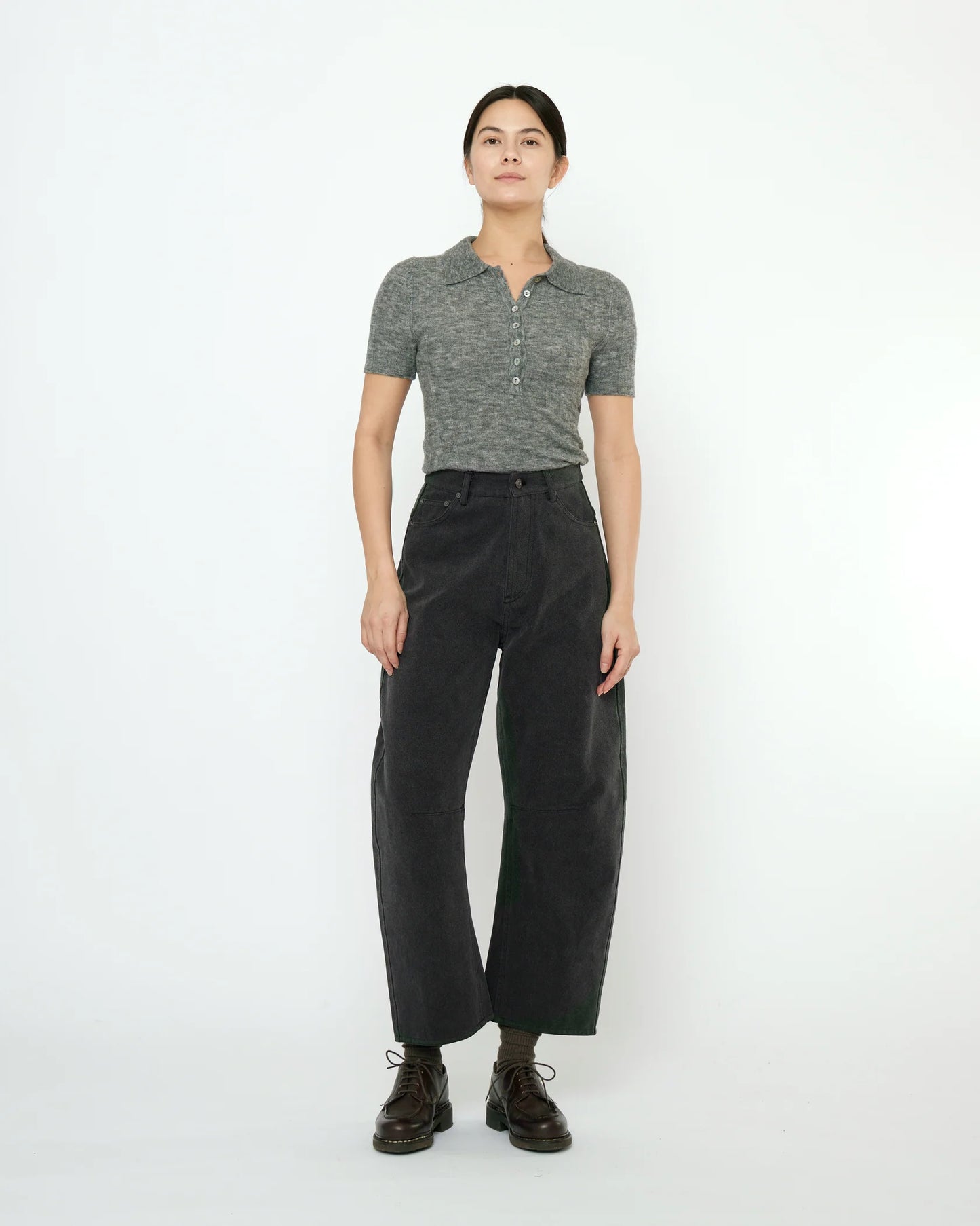 7115 by Szeki Unisex Curve Legged Work Trouser - Washed Black