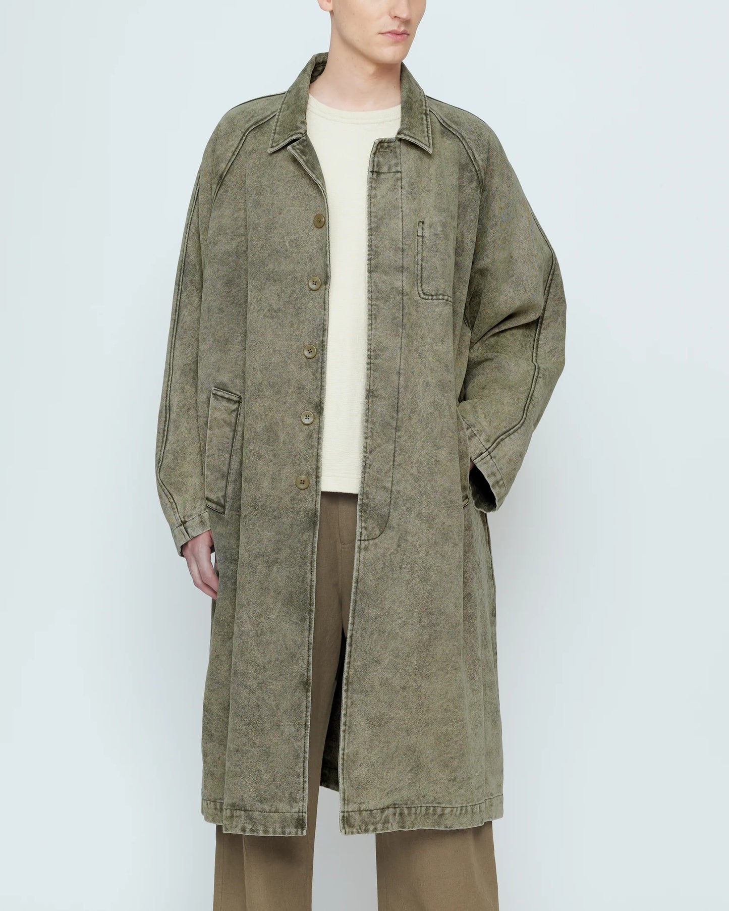 7115 by Szeki Fall Duster - Spotted Washed Olive