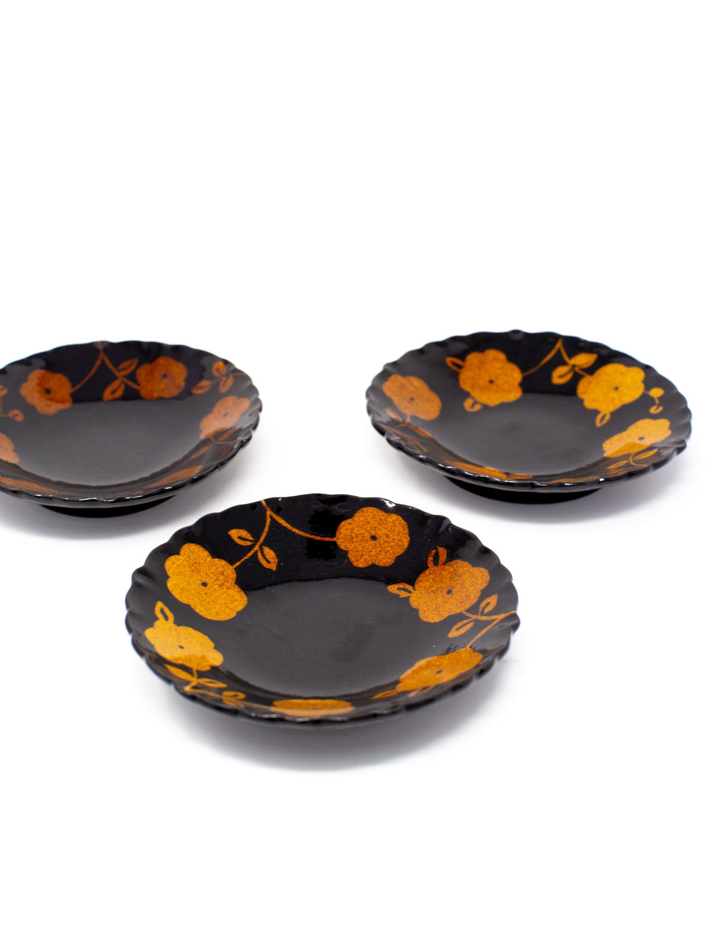 Misao Yajima Ame Glaze Flower Bowl (矢島操)