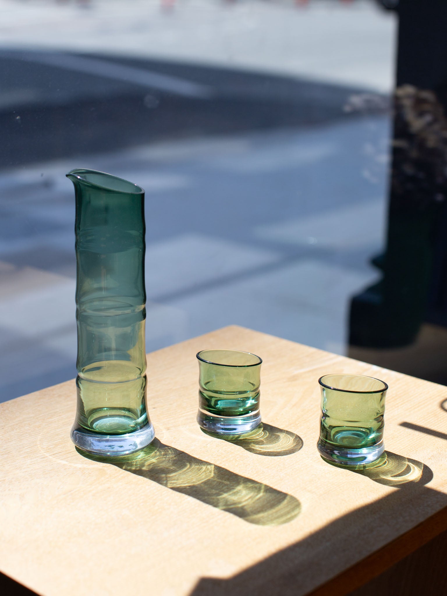 Glass Bamboo Sake Set