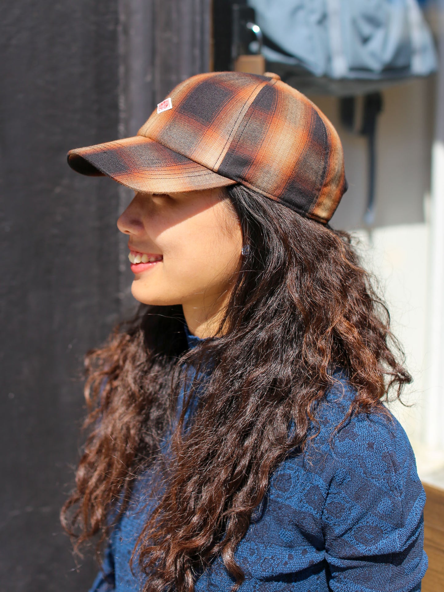 Danton 6 Panel Ombre Check Baseball Cap - Brown Ombre