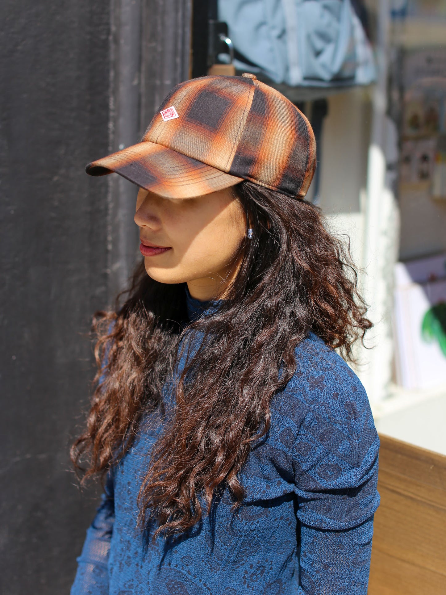 Danton 6 Panel Ombre Check Baseball Cap - Brown Ombre