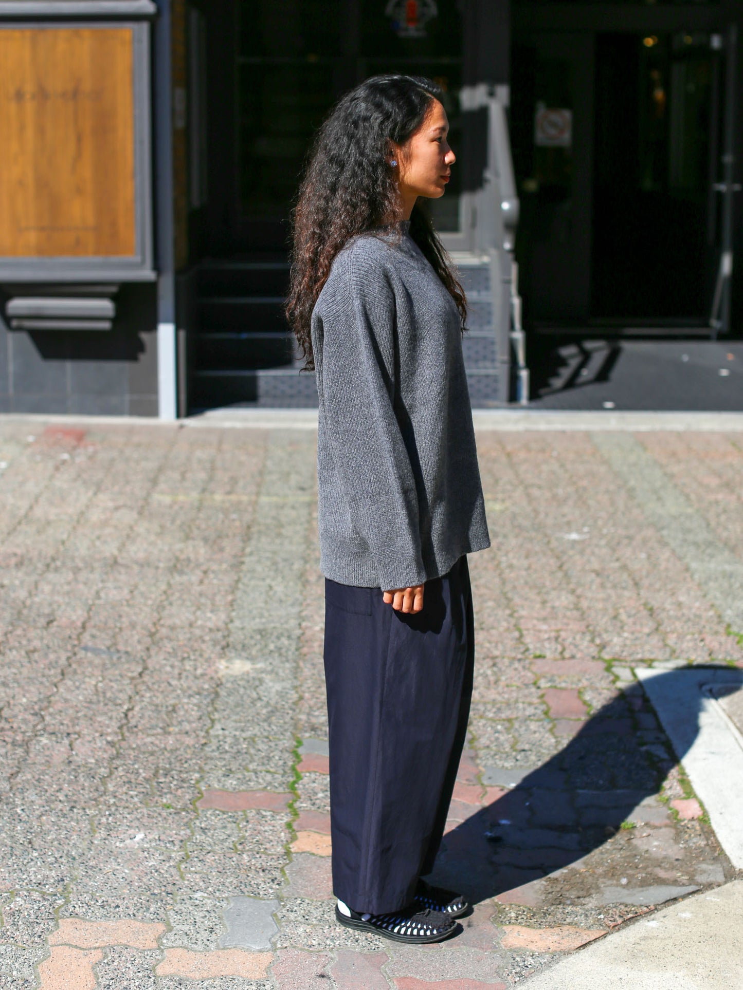 Nicholson & Nicholson Wavy Wool Knitted Sweater - Gray