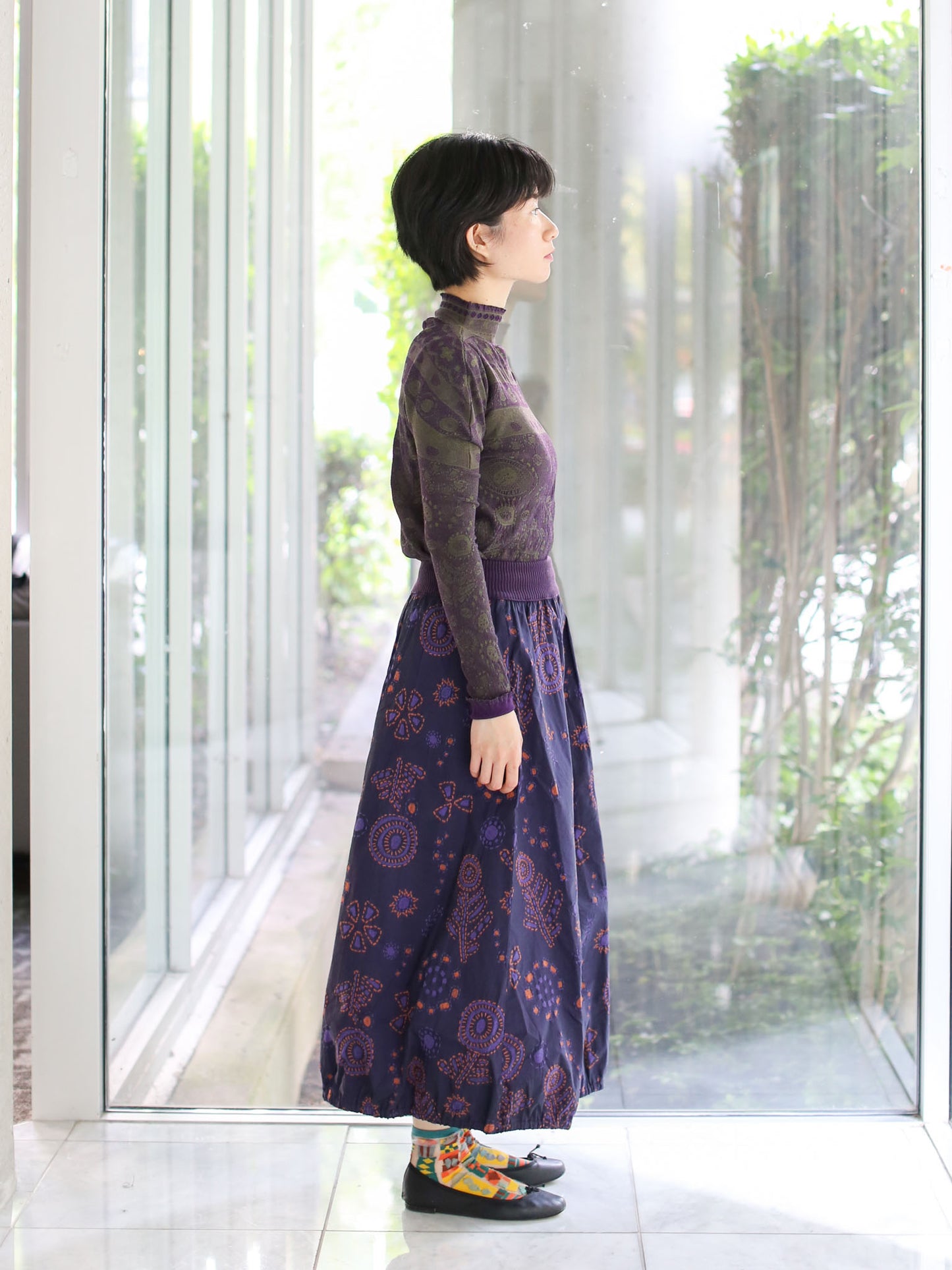 M. & Kyoko Woven Skirt- Purple (1483)