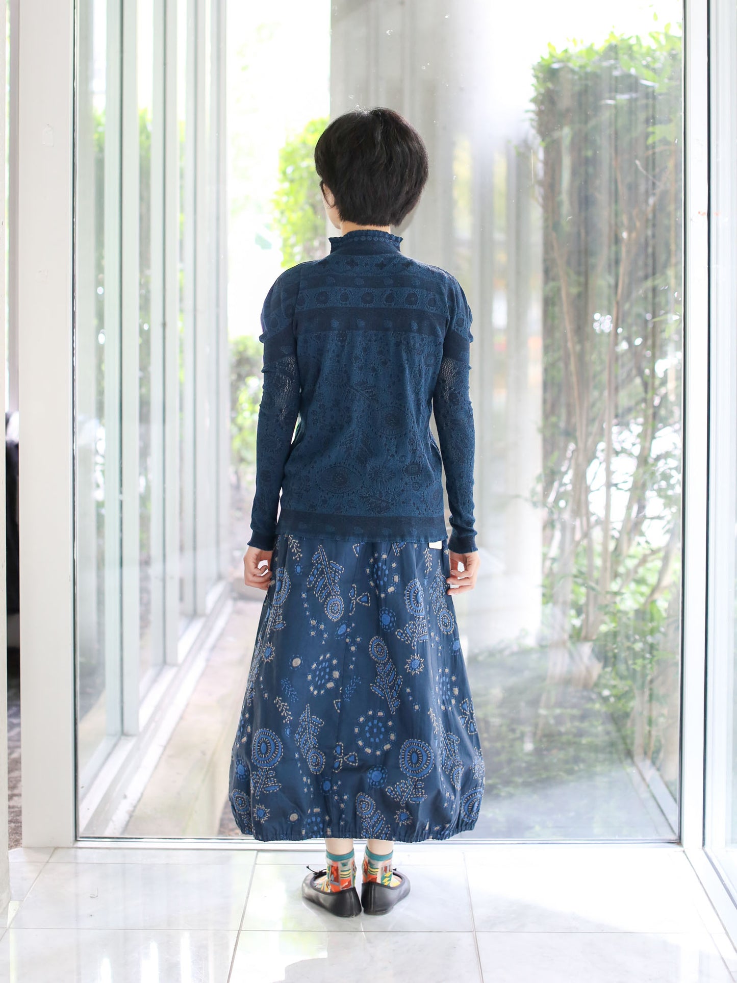 M. & Kyoko Reversible Woven Pullover - Dark Blue (1522)