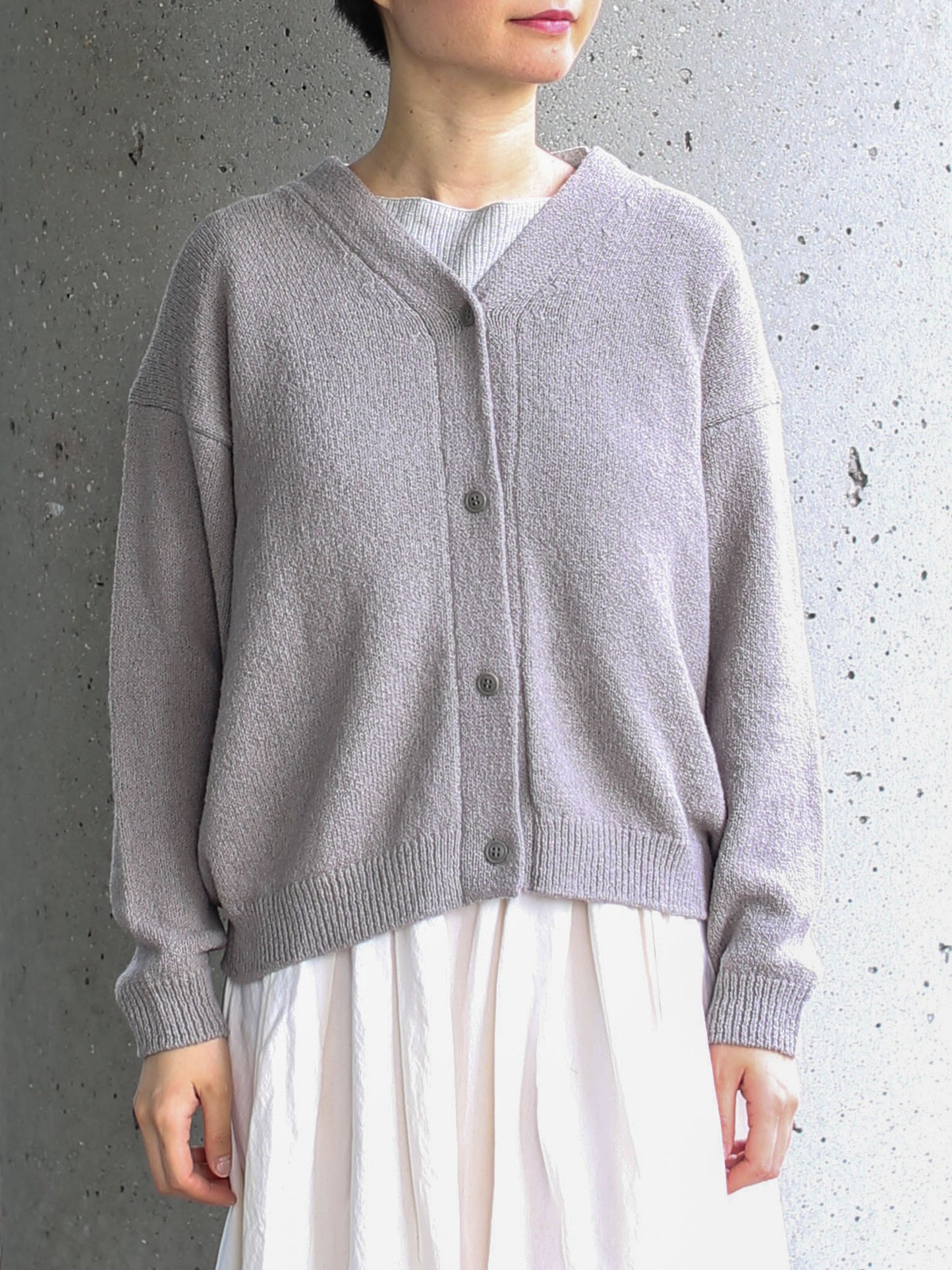 evam eva Wool Lily Cardigan - Silver Sage
