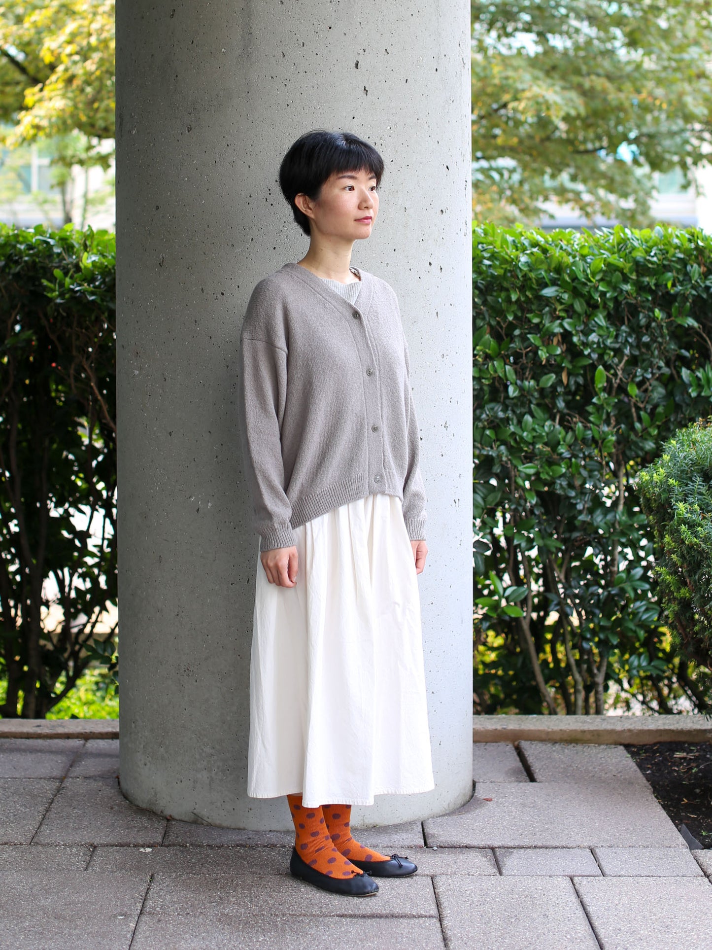 evam eva Wool Lily Cardigan - Silver Sage