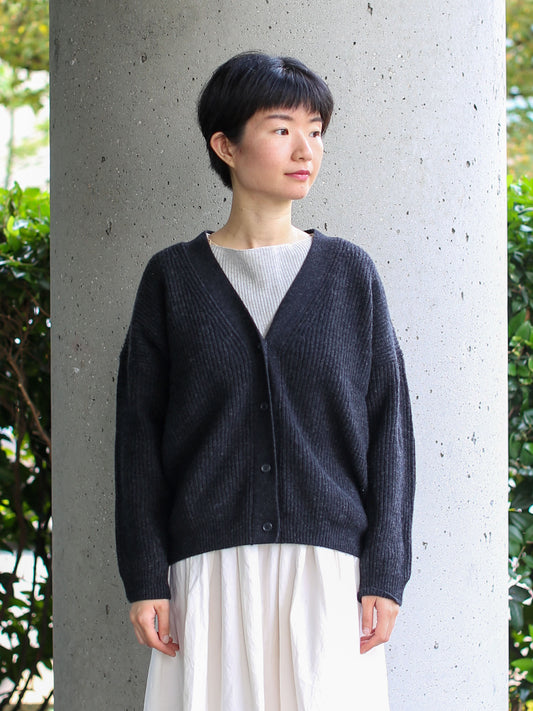 evam eva Wool Cardigan - Charcoal