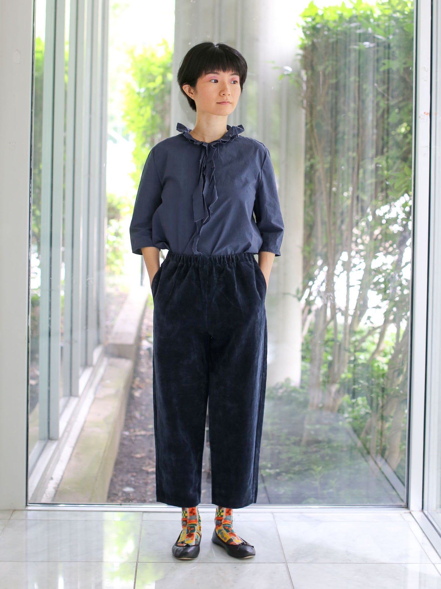 A Punto B Cropped Pants - Navy Blue