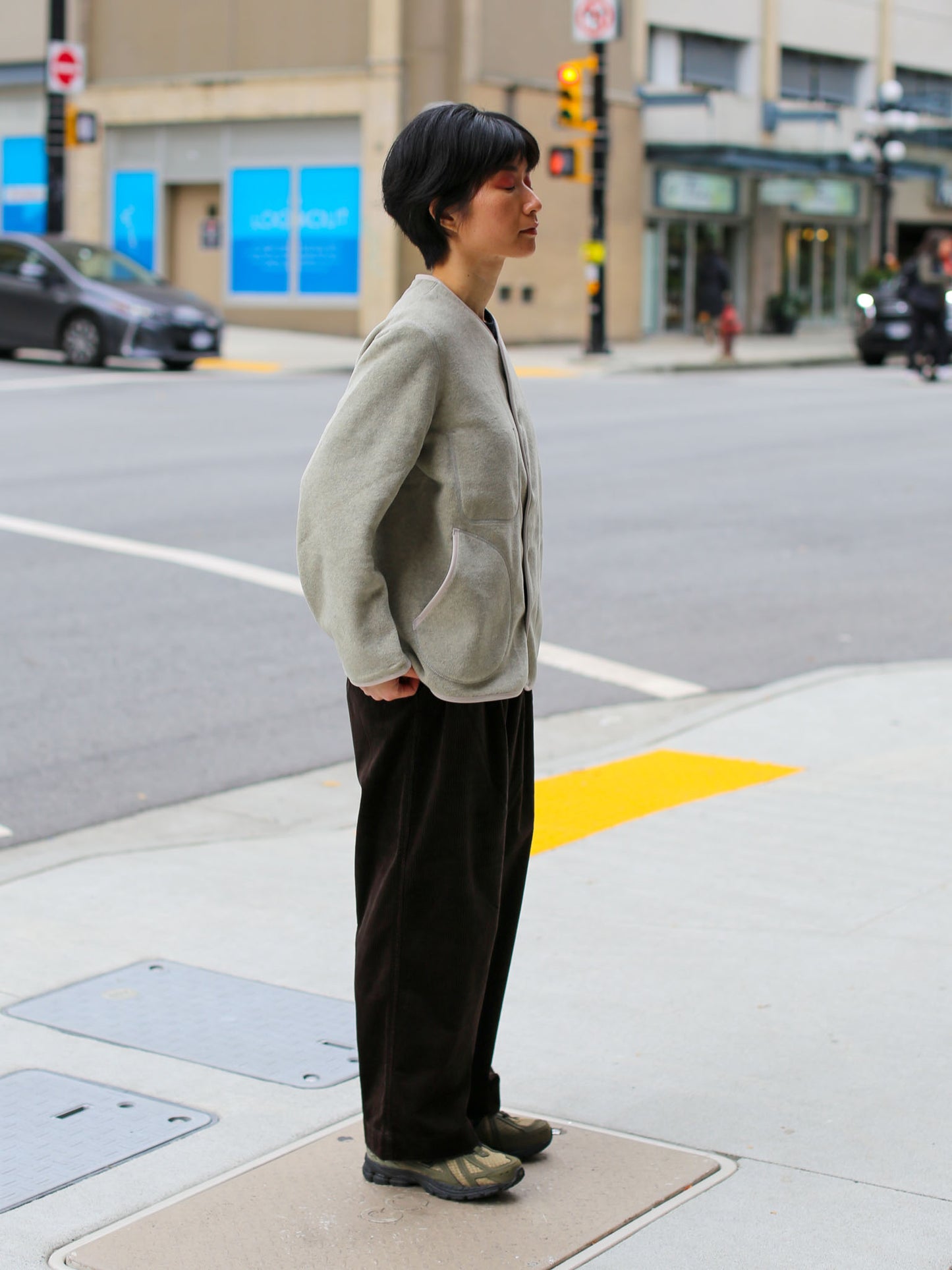 Danton Corduroy Cropped Easy Pants - Dark Brown