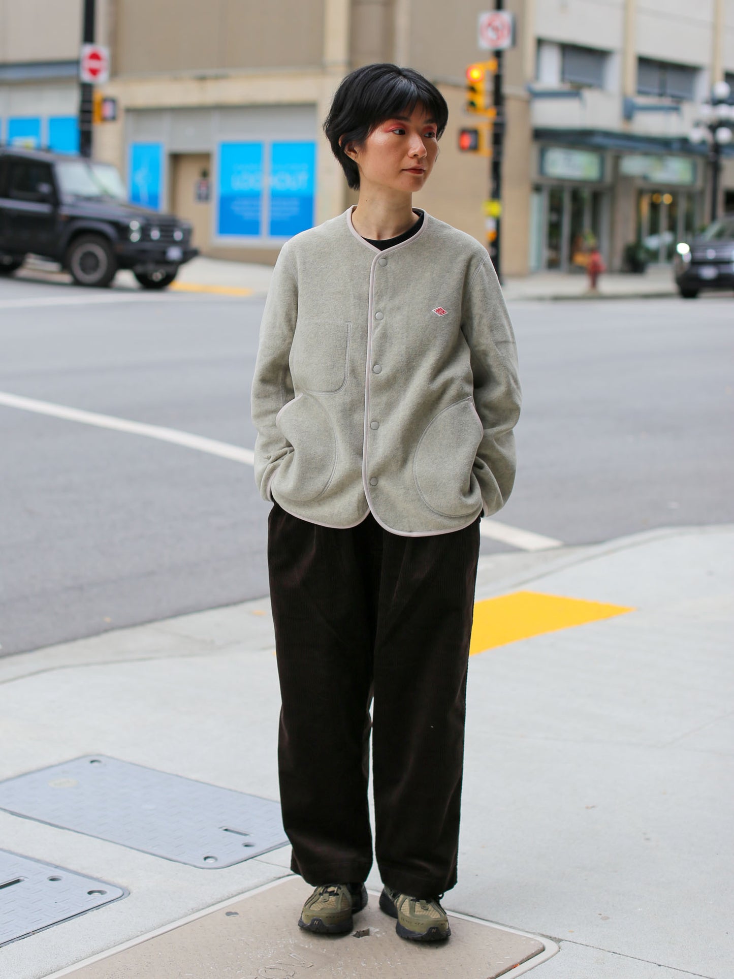 Danton Corduroy Cropped Easy Pants - Dark Brown