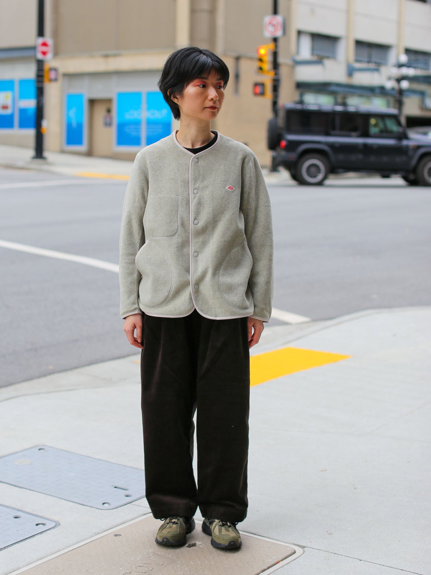 Danton Corduroy Cropped Easy Pants - Dark Brown
