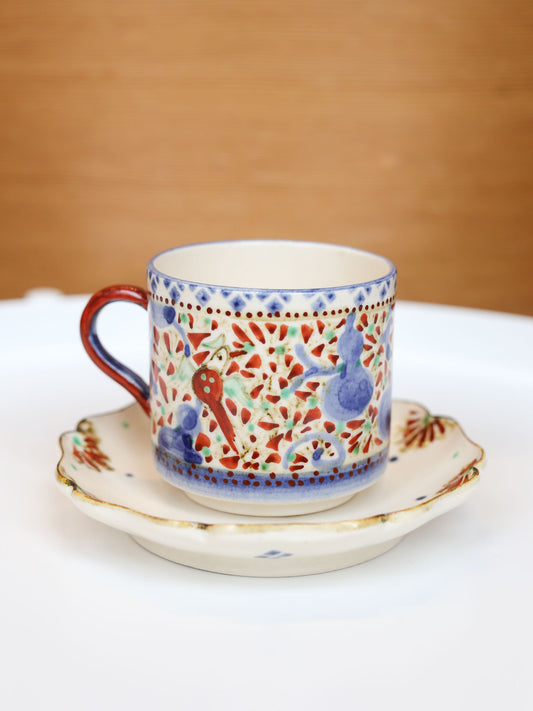 Kuroji Iroe Cup & Saucer by Misao Yajima - A