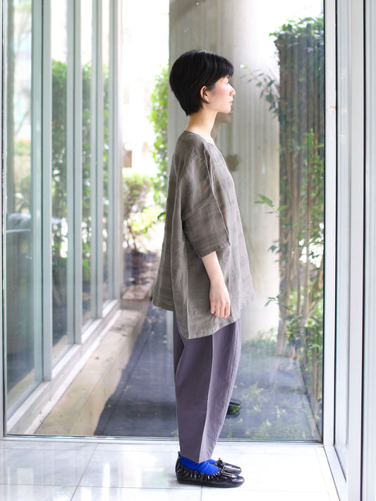 evam eva Linen Pullover - Moss Gray