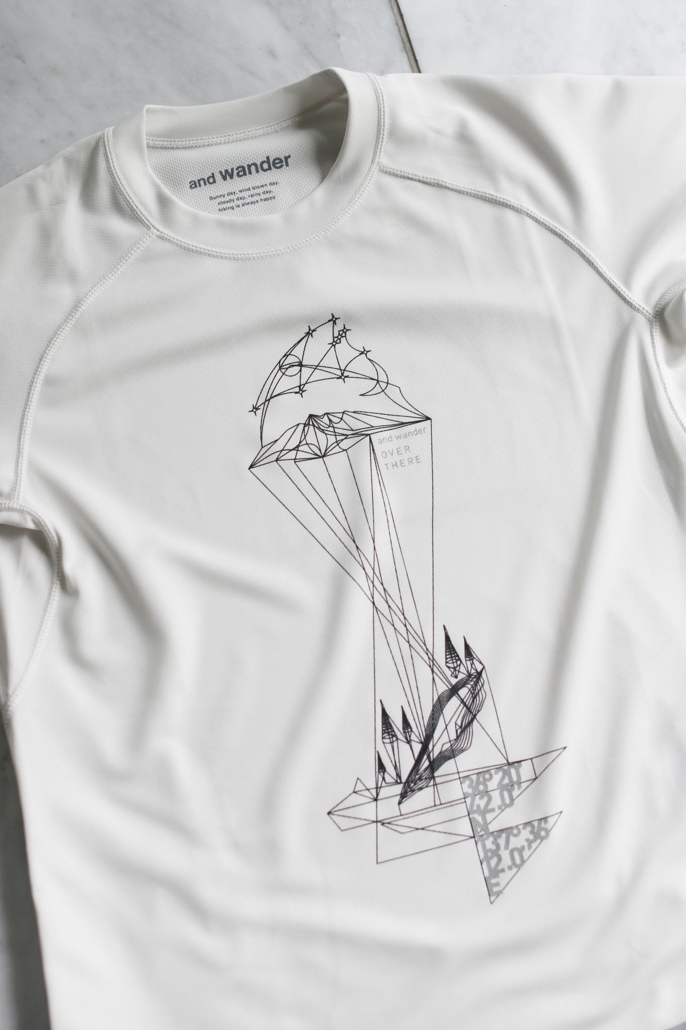 And Wander Dry Jersey Printed Pattern T-Shirt - Off-white
