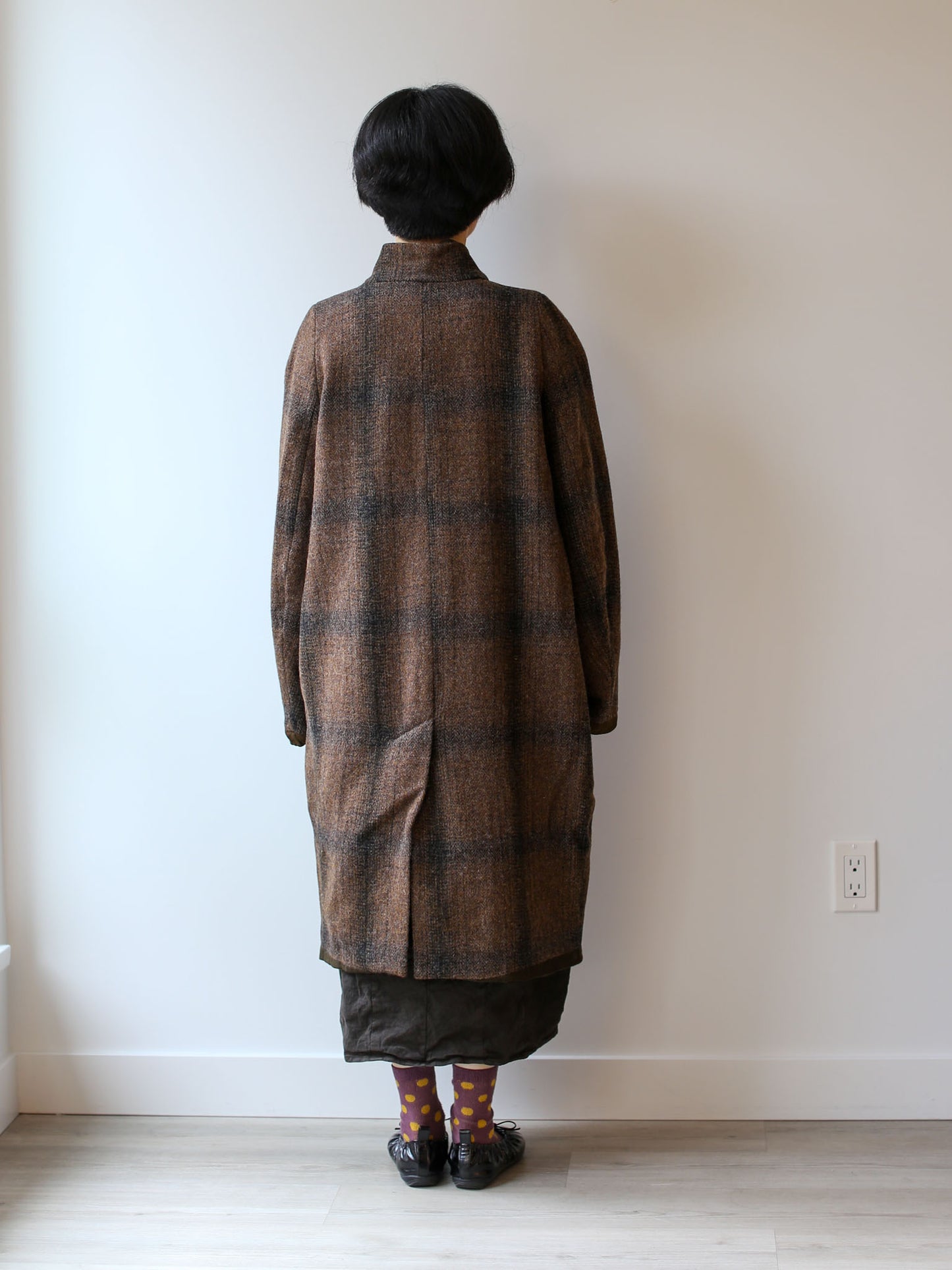 Hannoh Wessel Harris Tweed Wool Coat Marika - Brown