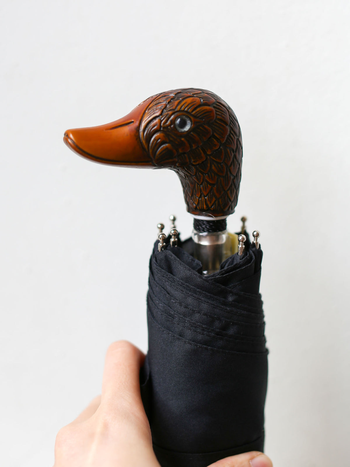 Guy De Jean Compact Umbrella - Black Duck