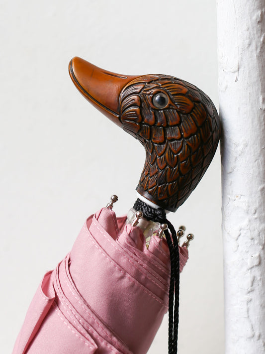 Guy De Jean Compact Umbrella - Pink Duck