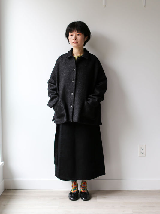 A Punto B Wool Short Coat - Graphite
