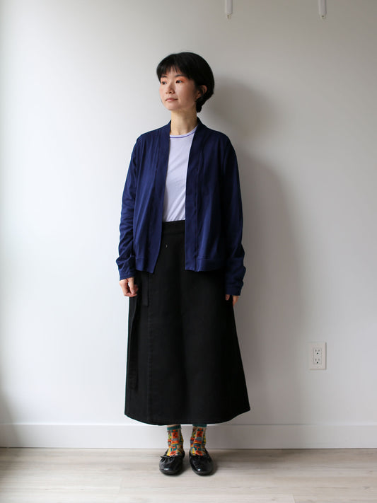 Blue Blue Japan Unisex Knitted Airy Smooth Indigo Haori Cardigan
