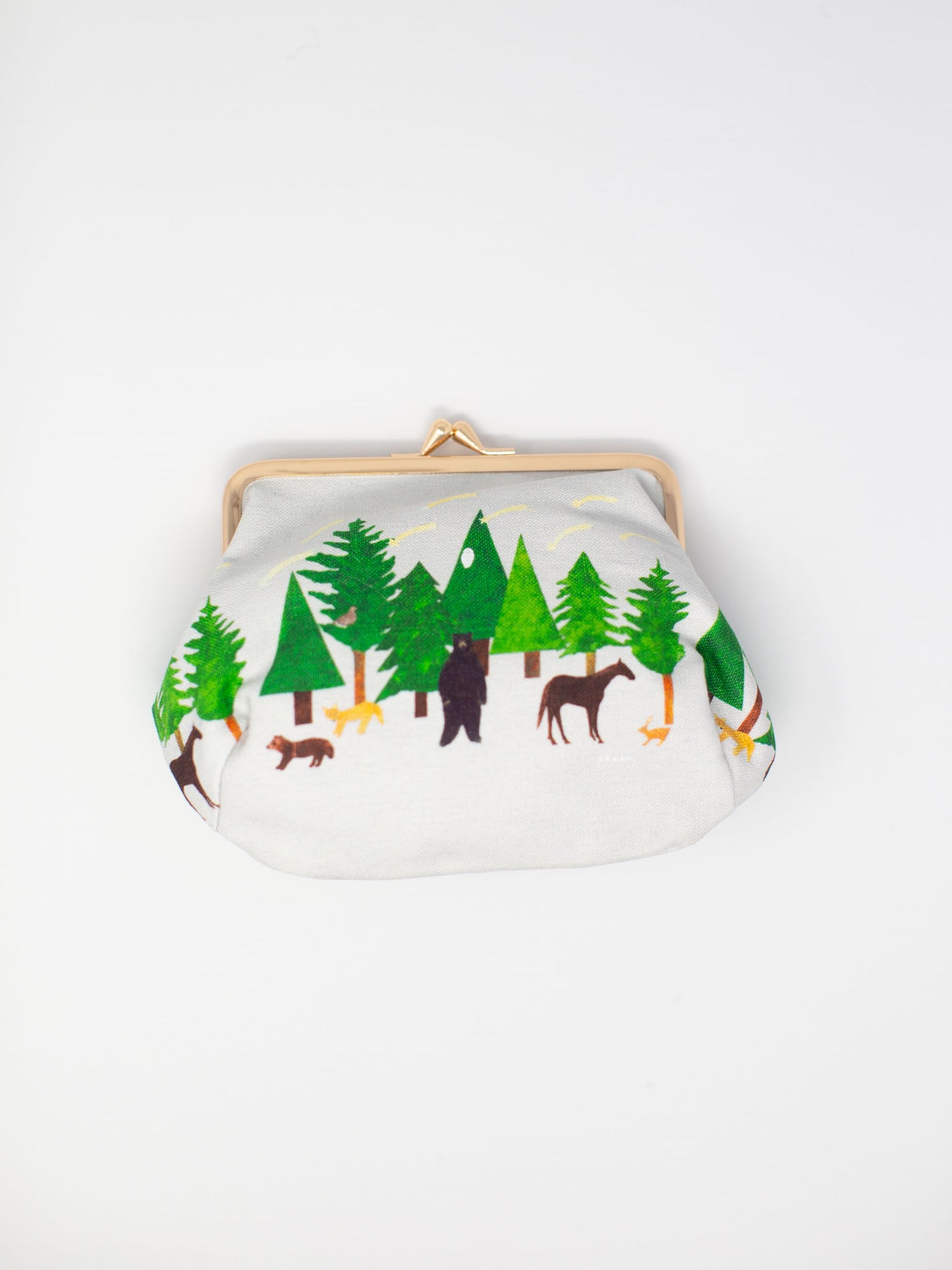 Nishi Shuku Large Clip Purse - Bear and Forest
