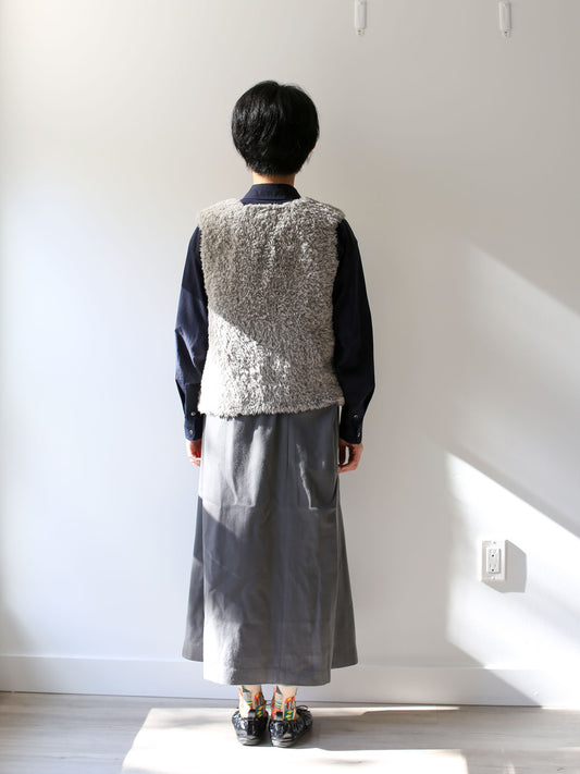 evam eva Alpaca Wool Vest - Smoke White