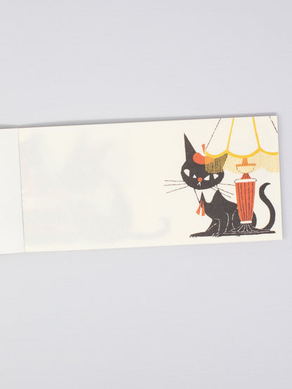 Black Cat Robin Message Notepad - Horizontal