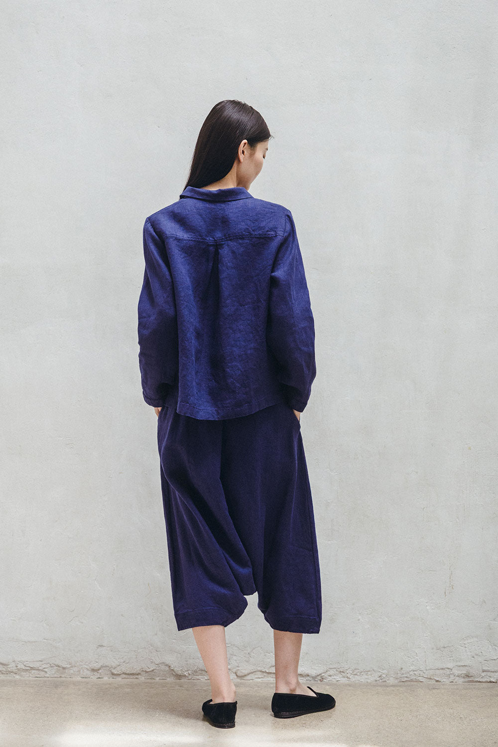 Fog Linen Work Grace Jacket - Blue Violet