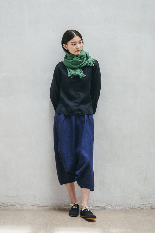 Fog Linen Work Roserie Linen Scarf - Vert Ecossais