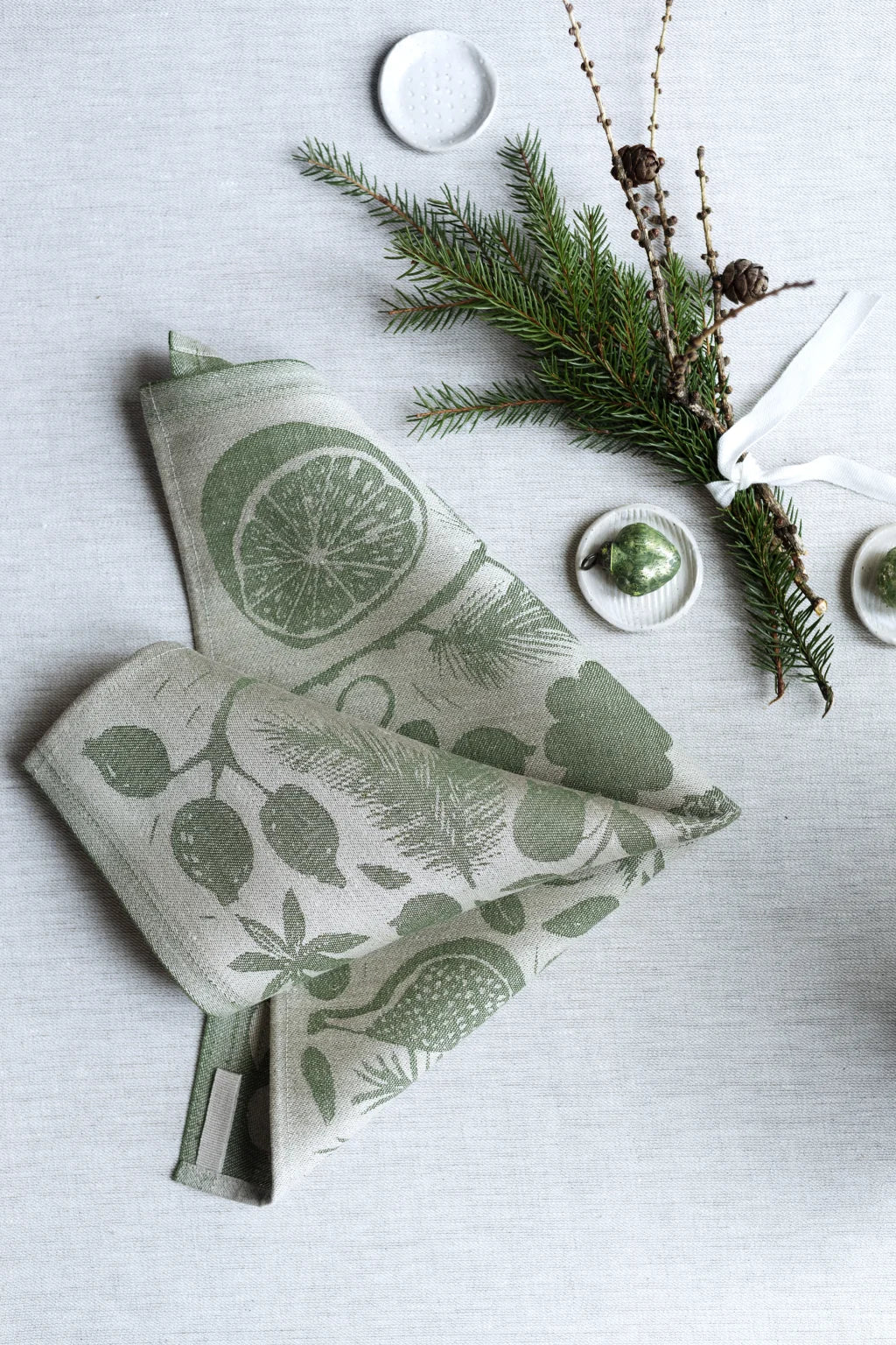 Lapuan Kankurit TALVEN TUOKSUT Square linen towel/napkin