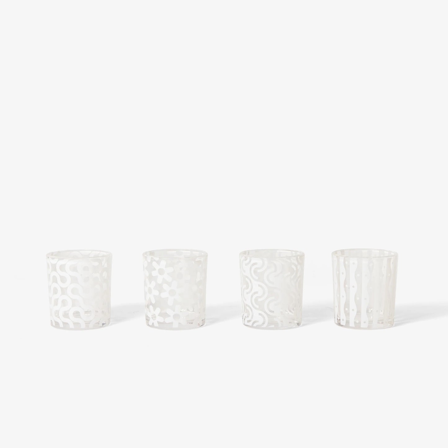 Dusen Dusen Pattern Glasses Set of 4